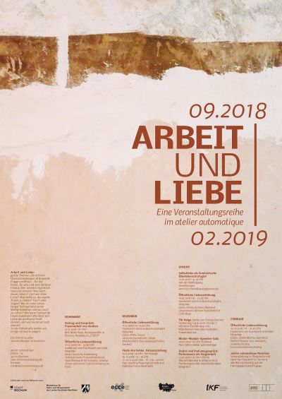 Plakat für die Ausstellung „Arbeit und Liebe” 2018–2019